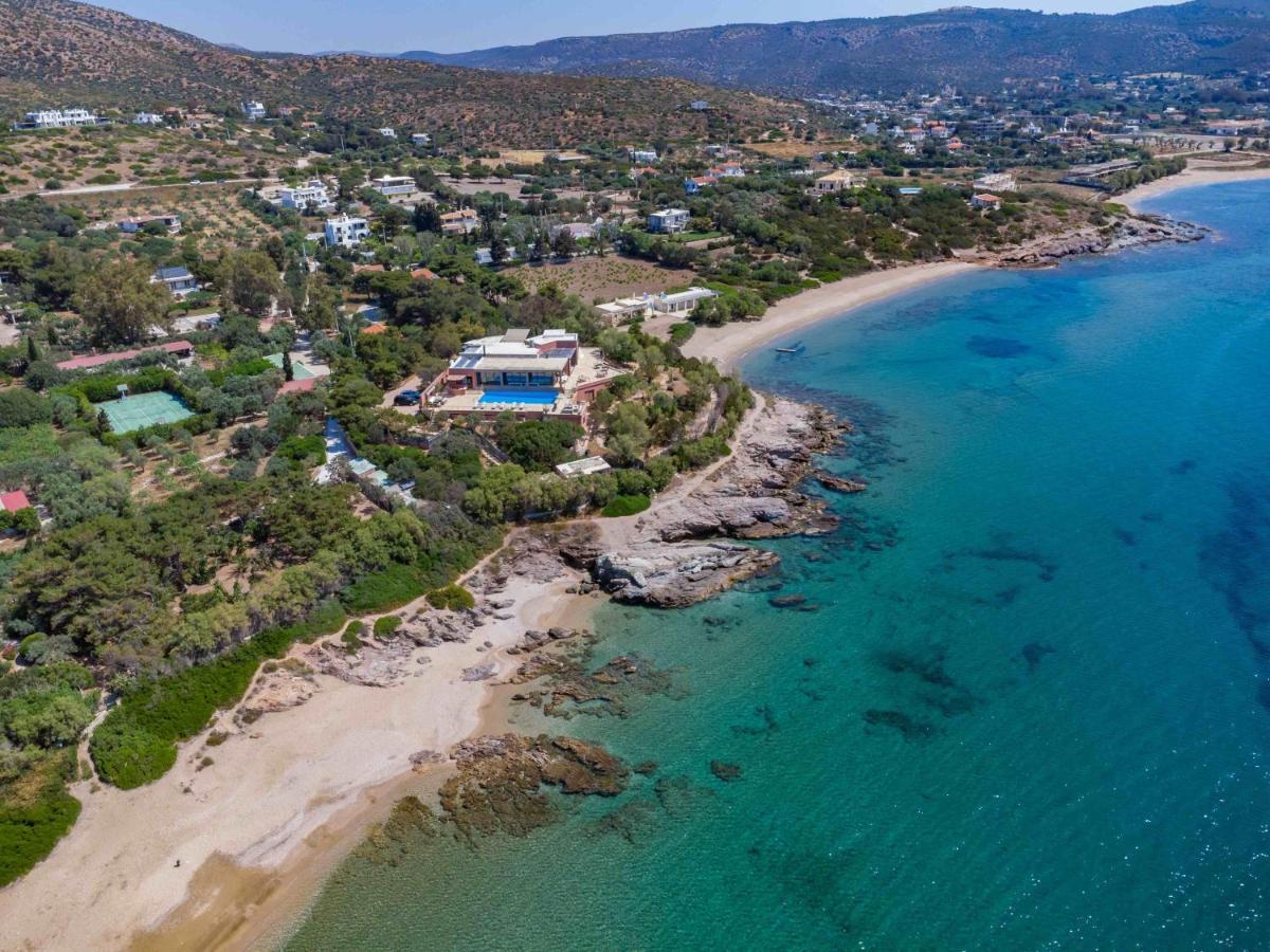 Black Diamond Beachfront Pool Villa Pasithea In Sounio, Athens Sounion Exterior photo