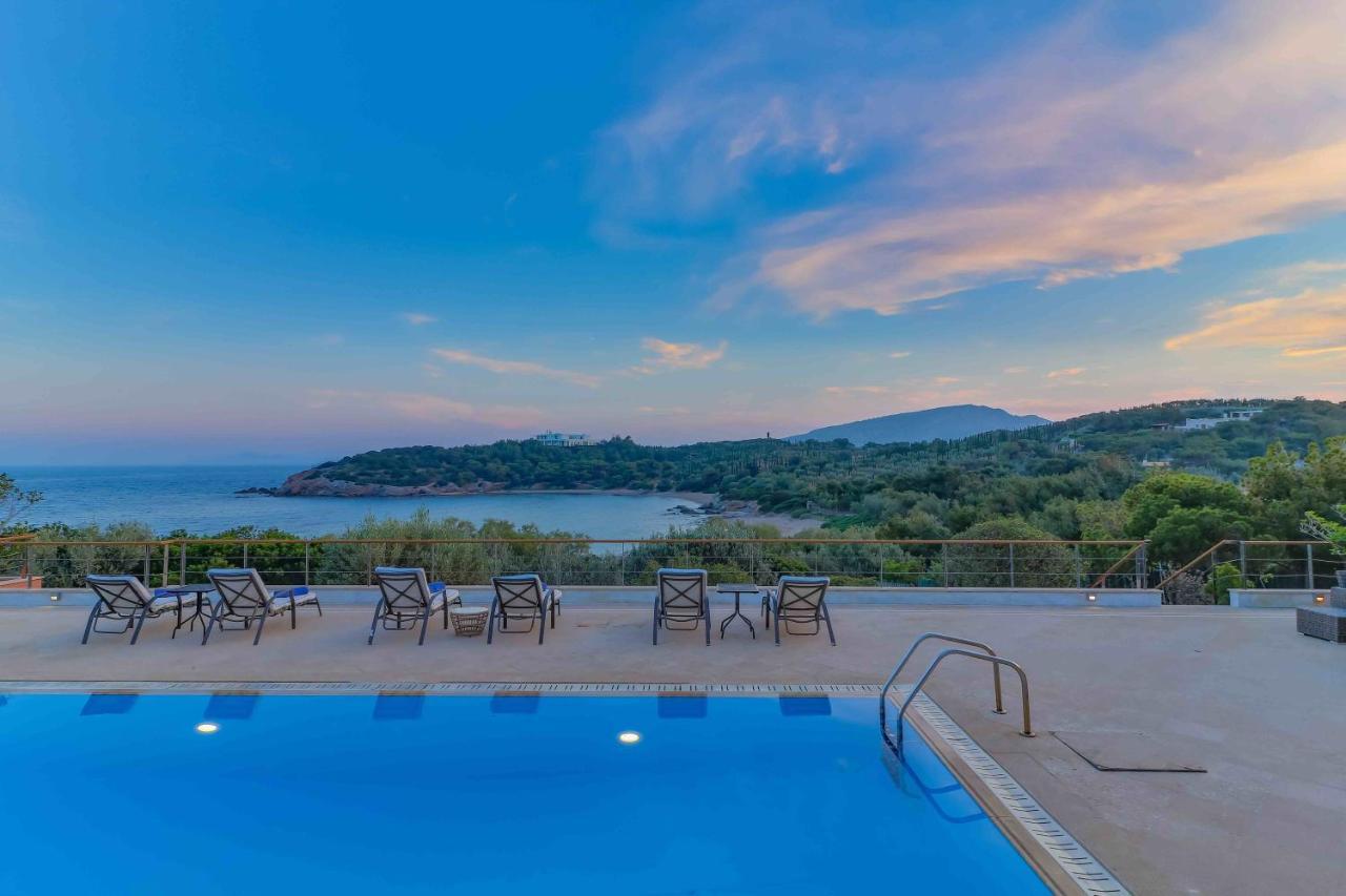 Black Diamond Beachfront Pool Villa Pasithea In Sounio, Athens Sounion Exterior photo