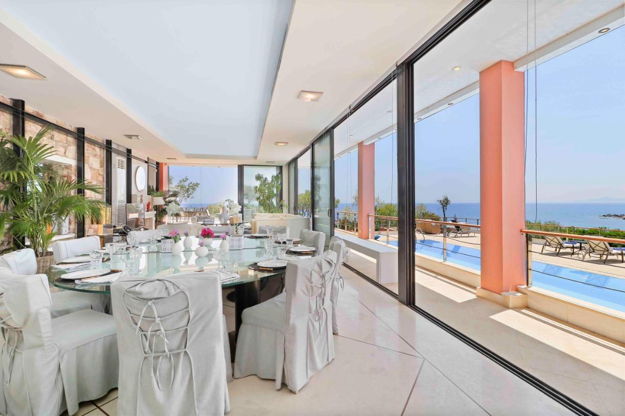 Black Diamond Beachfront Pool Villa Pasithea In Sounio, Athens Sounion Exterior photo