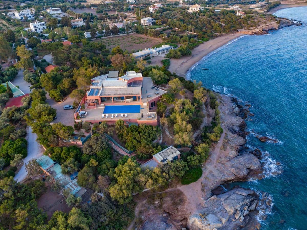 Black Diamond Beachfront Pool Villa Pasithea In Sounio, Athens Sounion Exterior photo