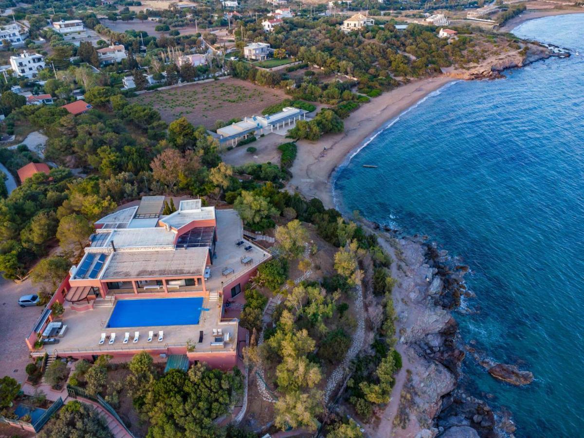 Black Diamond Beachfront Pool Villa Pasithea In Sounio, Athens Sounion Exterior photo