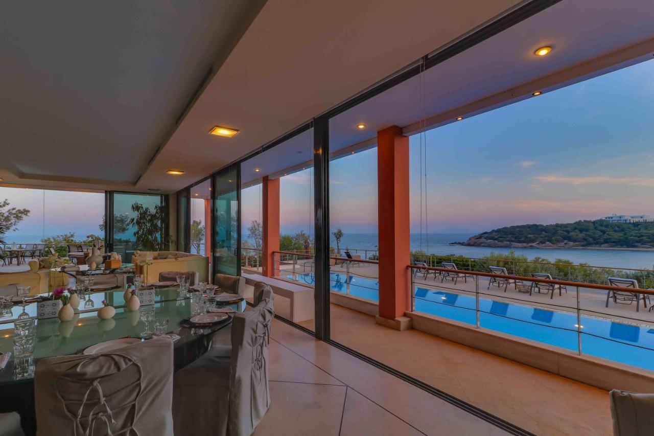 Black Diamond Beachfront Pool Villa Pasithea In Sounio, Athens Sounion Exterior photo