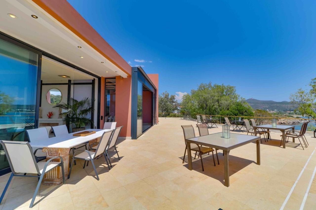 Black Diamond Beachfront Pool Villa Pasithea In Sounio, Athens Sounion Exterior photo